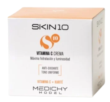 Skin10_VitaminaC_crema_hidratación_luminosidad_Medichy_Model
